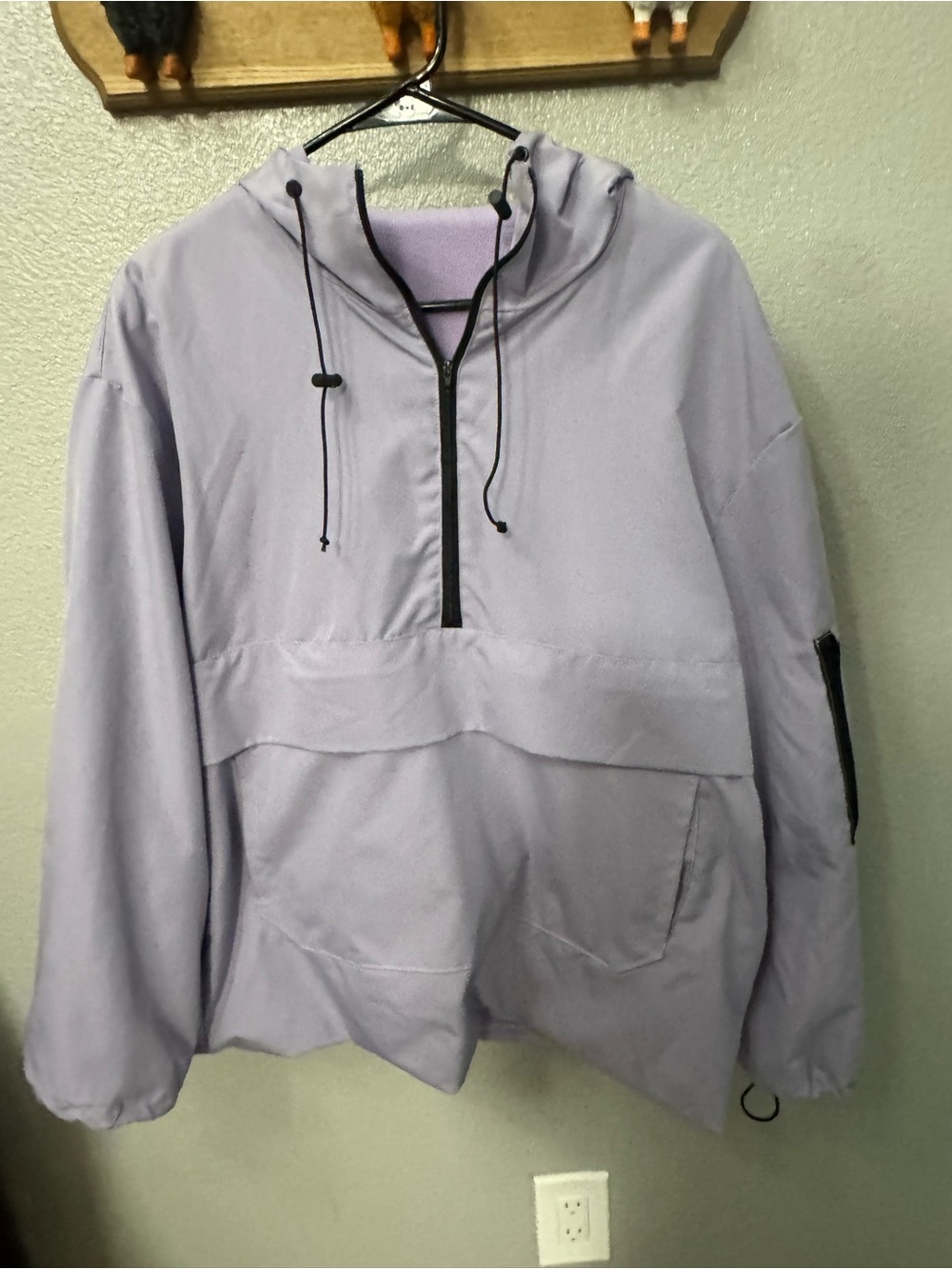 Women's Light Lavender Hooded Bomber Anorak Jacket